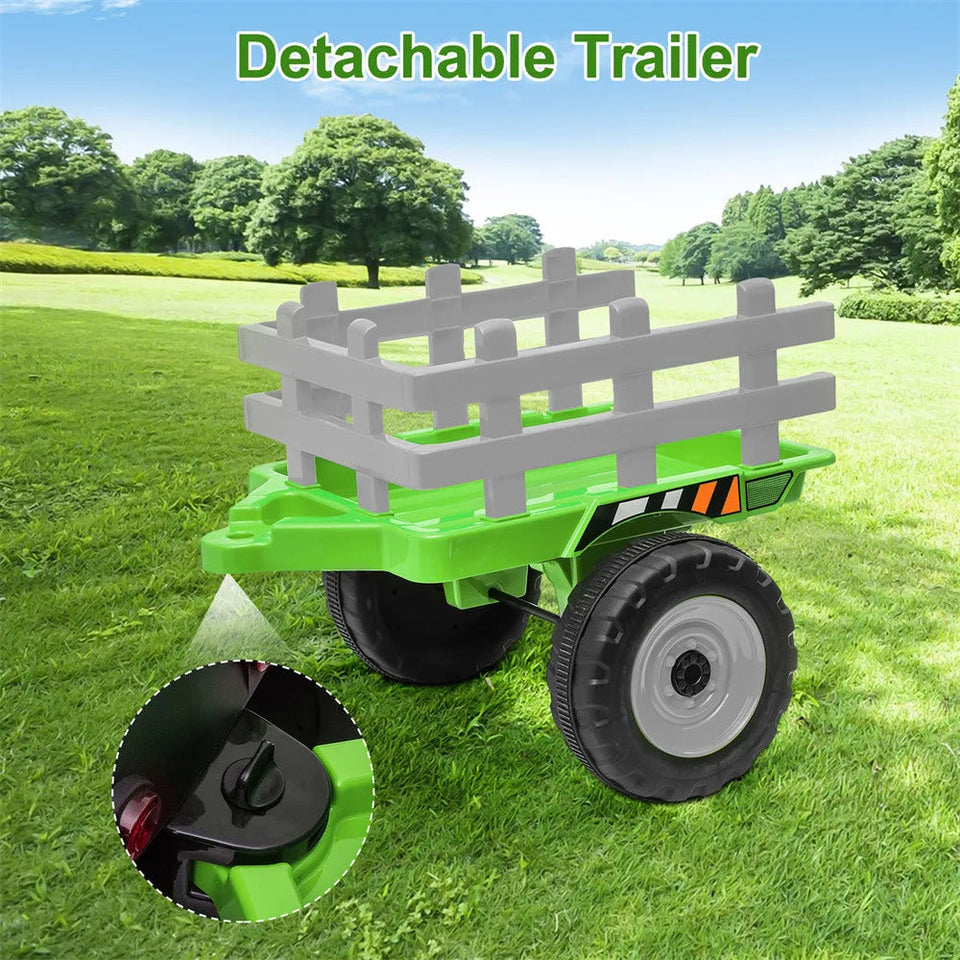 12V Kids  Electric Ride on Tractor Car & Trailer W/MP3 Player & LED Light Remote Control Battery Powered Gift for Xmas AXSSIBLZ