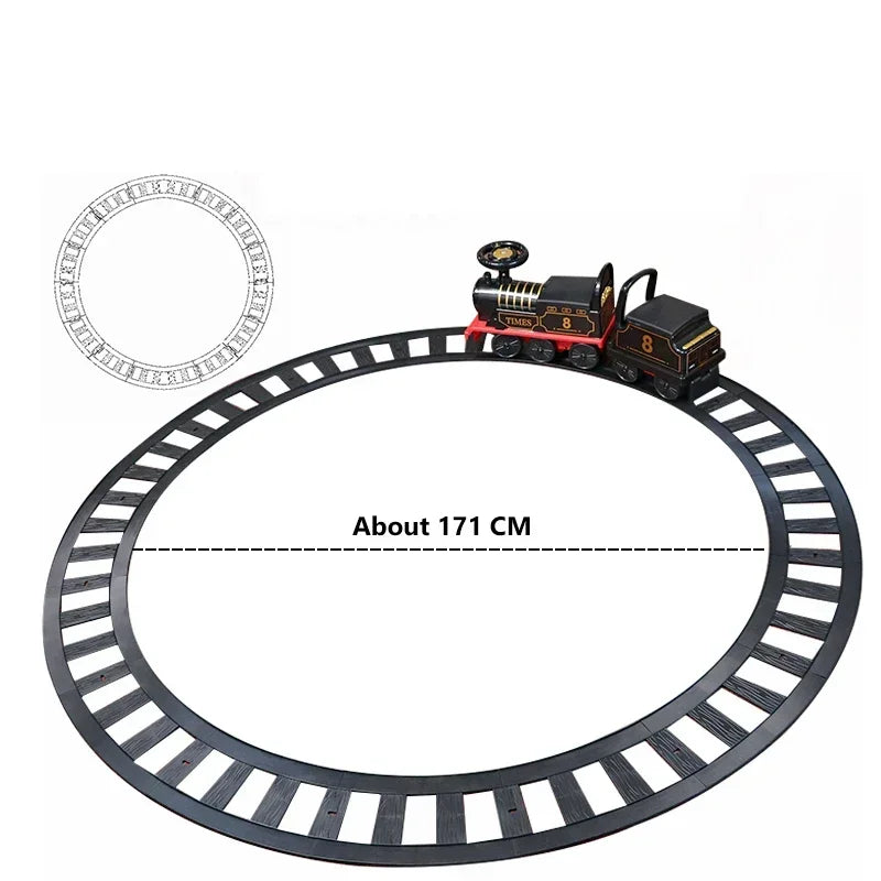 Large Rail Train Ride On Car Electric Retro Train with Carriages Kids Toy Locomotive Railway Trains Boys Girls Car Birthday Gift AXSSIBLZ