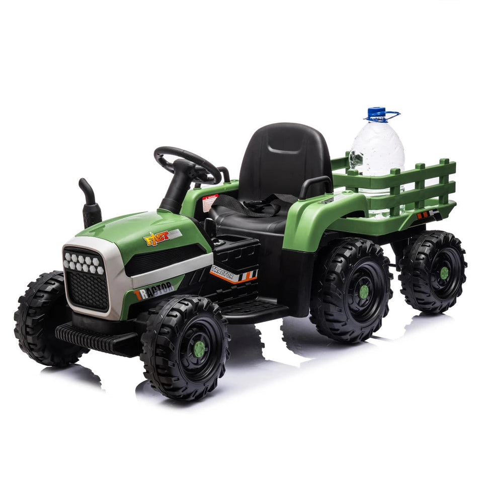 Ride on Tractor2.0 with Trailer,24V Battery Powered Electric Tractor Toy, 200w*2motor 1.86-4.97MPH/Remote Control AXSSIBLZ