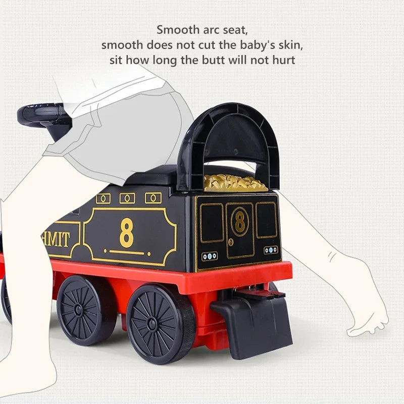 Large Rail Train Ride On Car Electric Retro Train with Carriages Kids Toy Locomotive Railway Trains Boys Girls Car Birthday Gift AXSSIBLZ