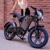 Retro Beach Two Wheel Electric Bike Wide Fat Tire Power Assist Pedal Electric Bike with 48V Downtube Battery AXSSIBLZ