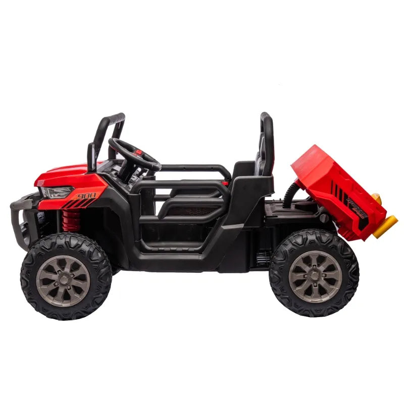 24V Ride On Truck 2 Seater Ride On UTV with 2x200W Motor Ride On Dump Truck with Dump Bed/Shovel Ride On Car with Remote Control AXSSIBLZ