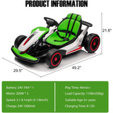 24V Go Kart for Kids 6+ Ride On Drift Kart with 200W*2 Extra Powerful Motors 8.1MPH High Speed Drifting with Music Horn AXSSIBLZ