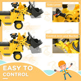 Ride On Excavator with Under Seat Storage, Sit and Scoot Construction Toy with Horn, Front Loader Shovel, for Sand and Snow AXSSIBLZ