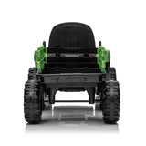 24V 400W Powered Electric Tractor Toy  with Trailer, W/Remote Control,Three Speed Adjustable,Bluetooth,Two-point Safety Belt. AXSSIBLZ