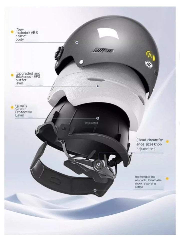 Helmet For Electric Motorcycle Man Woman Helmet Sun Protection Anti-UV Lightweight Half Helmet 4 Layers Of Protection Moto Casco AXSSIBLZ