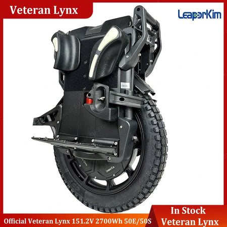 Newest LeaperKim Veteran Lynx 50S 151.2V 2700Wh 50S Battery 3200W Motor 2.75-14 Tire High Torque Lynx Electric Unicycle AXSSIBLZ