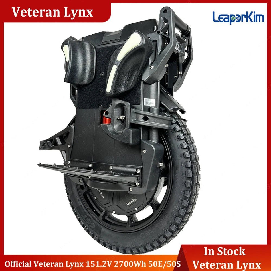 Newest LeaperKim Veteran Lynx 50S 151.2V 2700Wh 50S Battery 3200W Motor 2.75-14 Tire High Torque Lynx Electric Unicycle AXSSIBLZ