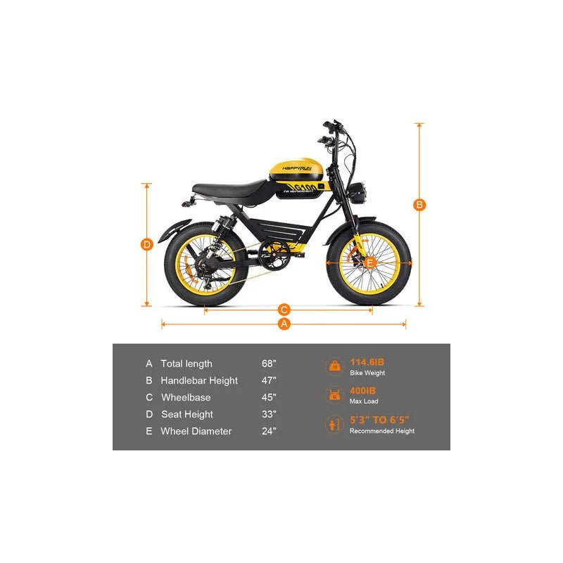 HAPPYRUN G100 Global Comme Morative Electric Bikes All-Terrain Electric Motor Bike 1000w Motor 18Ah+20Ah Dual Battery AXSSIBLZ