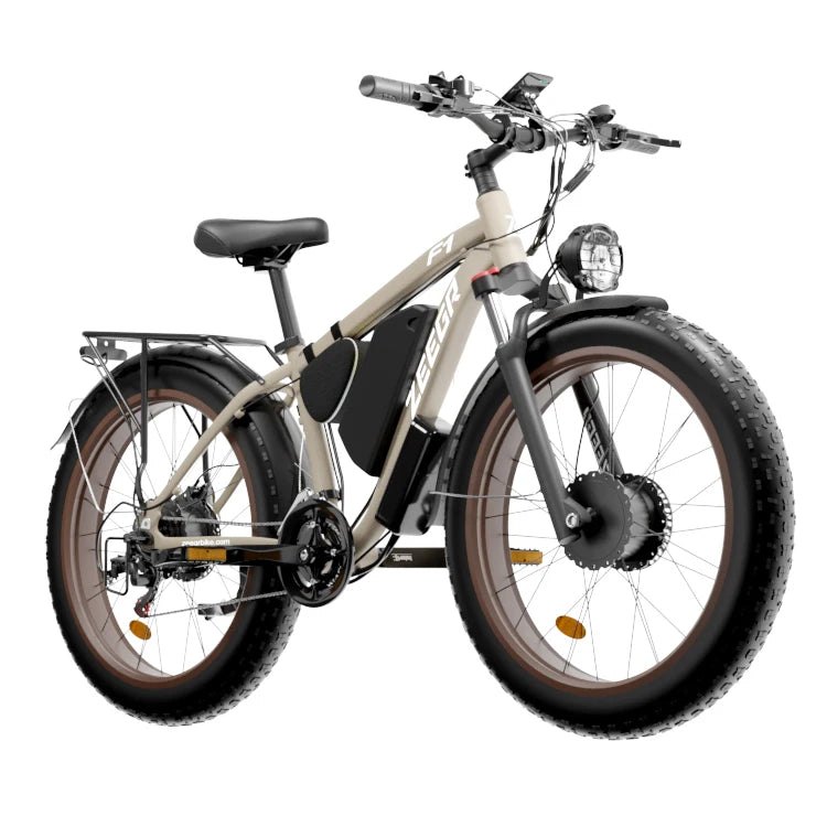 Zgeer F1 PowerMax 48V Electric Fat Tire Bike – Full Suspension, Dual Battery for Snow & Beach Adventures AXSSIBLZ