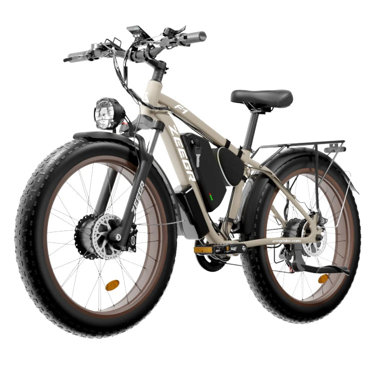 Zgeer F1 PowerMax 48V Electric Fat Tire Bike – Full Suspension, Dual Battery for Snow & Beach Adventures AXSSIBLZ