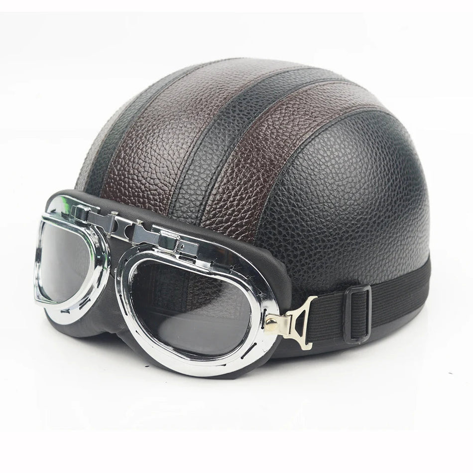 For Harley Adult Helmets Motorcycle Retro Half Cruise Helmet Motorcycle Scooter Helmet All season Vintage GERMAN Motorcycle Moto AXSSIBLZ