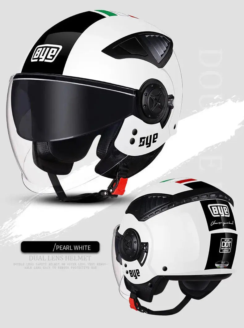 Open Face Bluetooth Compatible Motorcycle Helmet w/ Headset - AXSSIBLZ