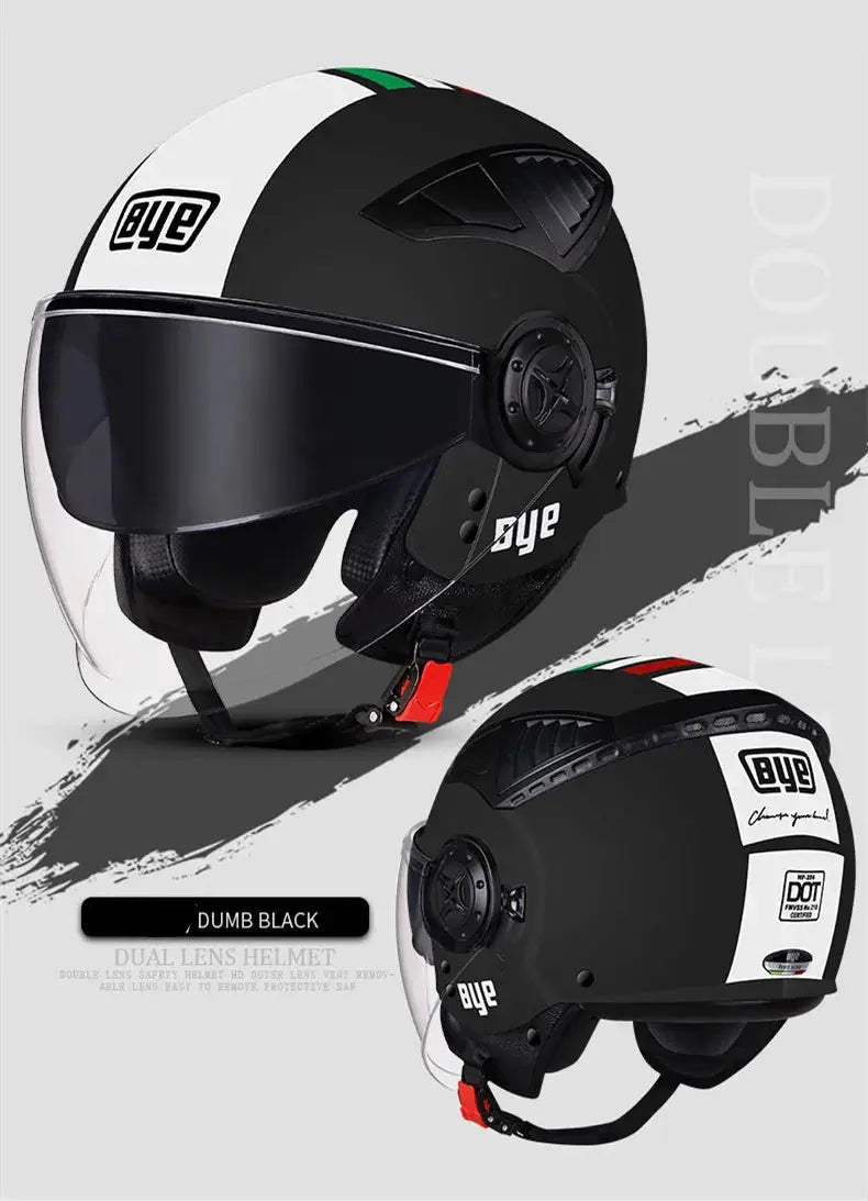 Open Face Bluetooth Compatible Motorcycle Helmet w/ Headset - AXSSIBLZ