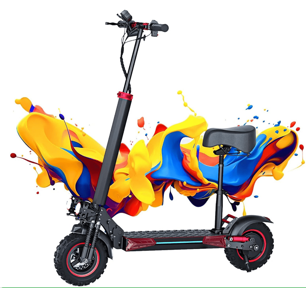 1200W Off-road Electric Scooter with Seat, 48V 21Ah Battery, Max speed 30Mph, Range 35Miles, Foldable Commuter E-scooter AXSSIBLZ