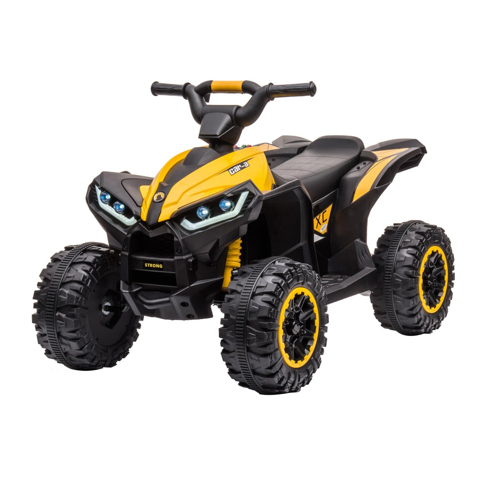 12V Kids Ride on ATV Quad 2x35W Powerful 4-Wheeler Electric Vehicle with Parent Control, Spring Suspension,LED Lights,AUX Port AXSSIBLZ