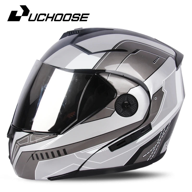 Flip-Up Motorcycle Helmet – Dual Lenses, Full Face Protection, Ideal for Riding & Motocross AXSSIBLZ