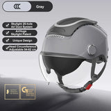 BIBEE Electric Motorcycle Helmet Summer Breathable Electric Bike Open Face Helmet Men Women Dual Lenses Jet Scooter Half Helmets AXSSIBLZ