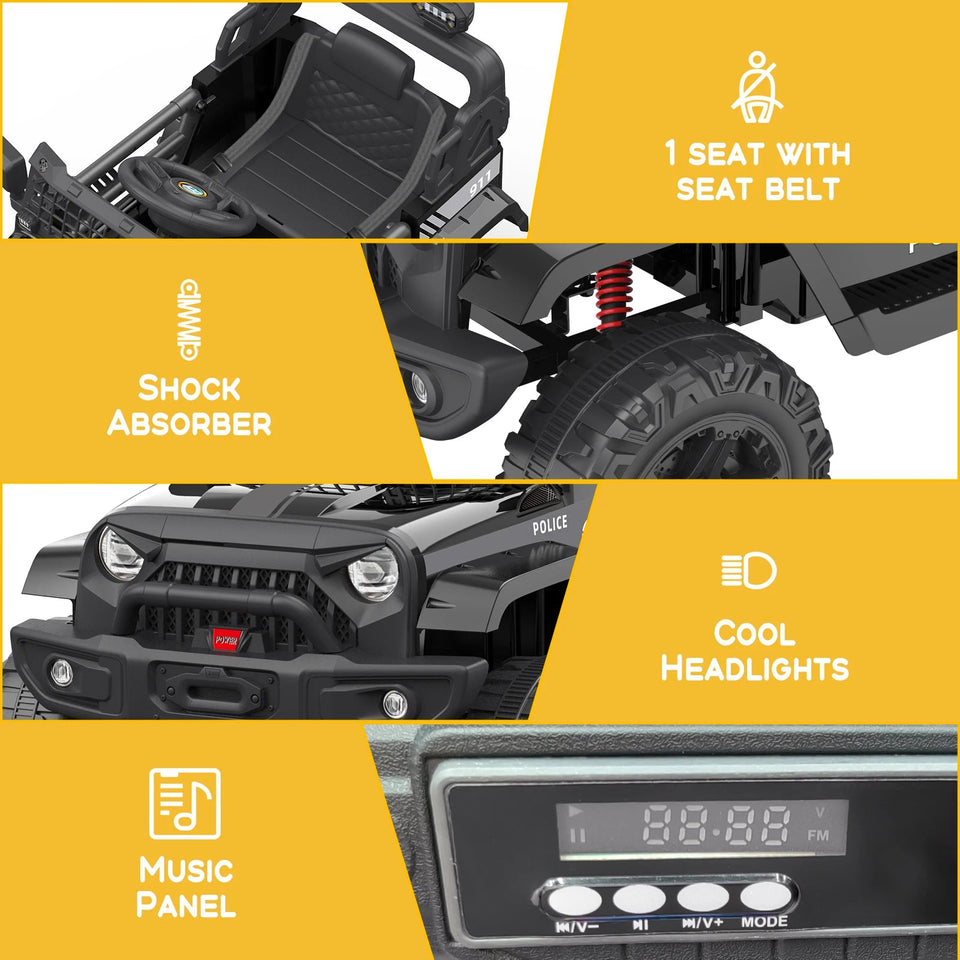 12V Kids Ride on Toys Car Battery Powered Motorized Truck with Remote Control for 3-8 Yrs Boys Girls Birthday Gifts AXSSIBLZ