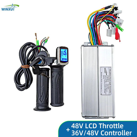 36V 48V 800W 35A Electric Scooter Brushless Motor Universal Controller LCD Speed Display Throttle Kit for Motorcycle Bicycle AXSSIBLZ