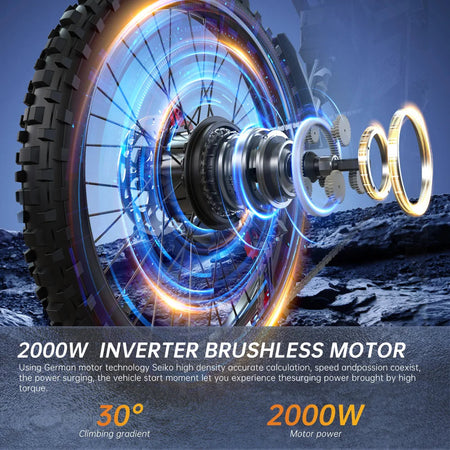 FVKINGE6 off-road electric bicycle 25 inch tires 52V40AH electric motorcycle peak 2900W motor 60KM/H AXSSIBLZ