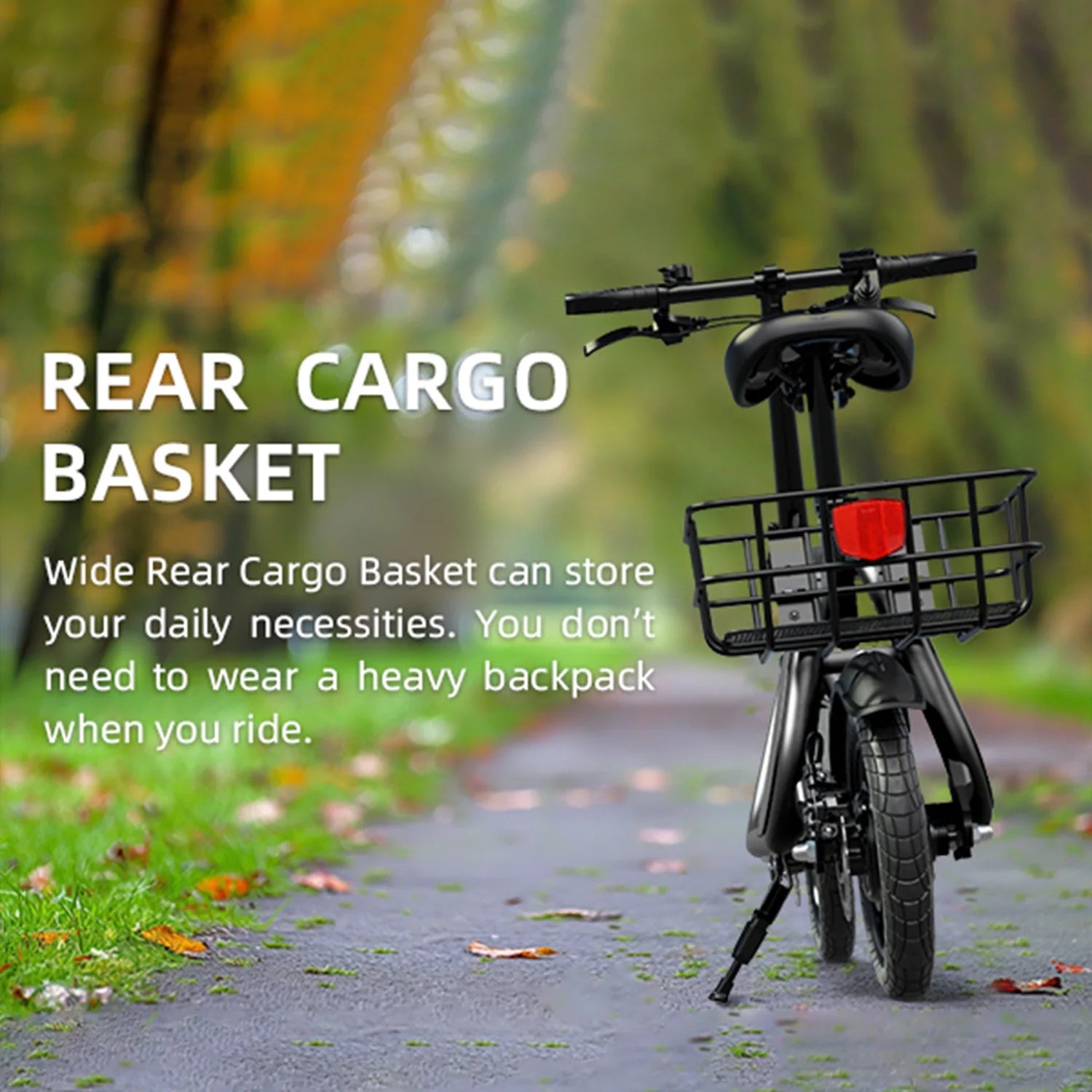 500W carbon steel electric front and rear dual disc brake bicycle for urban commuting with basket, adult electric bicycle AXSSIBLZ