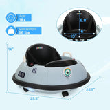 Electric Bumper Car for Kids & Toddlers, 12V Ride On UFO Bumping Toy Car Gifts, Manual and Remote Control, LED Lights, 360 Degre AXSSIBLZ