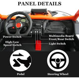 24V 7AH 2 Seater Power 25" 4WD Largre Kids' Electric Vehicles with Remote Control UTV Ride EVA Tires, Spring Absorbers, Orange AXSSIBLZ