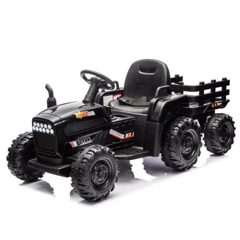 Ride on Tractor2.0 with Trailer,24V Battery Powered Electric Tractor Toy, 200w*2motor 1.86-4.97MPH/Remote Control AXSSIBLZ