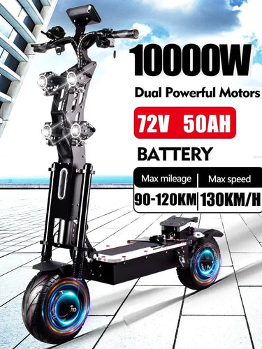 2024 new 10000W 72v 40ah electric scooter 14-inch tires maximum speed 120km/h cruising range 120km LCD screen foldable scooter AXSSIBLZ