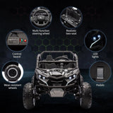 24V Ride On Car For Kids, 4WD Electric Vehicle With Remote Control, 2 Seater, LED Lights, Four-Wheel Shock Absorption, 3 Speeds AXSSIBLZ