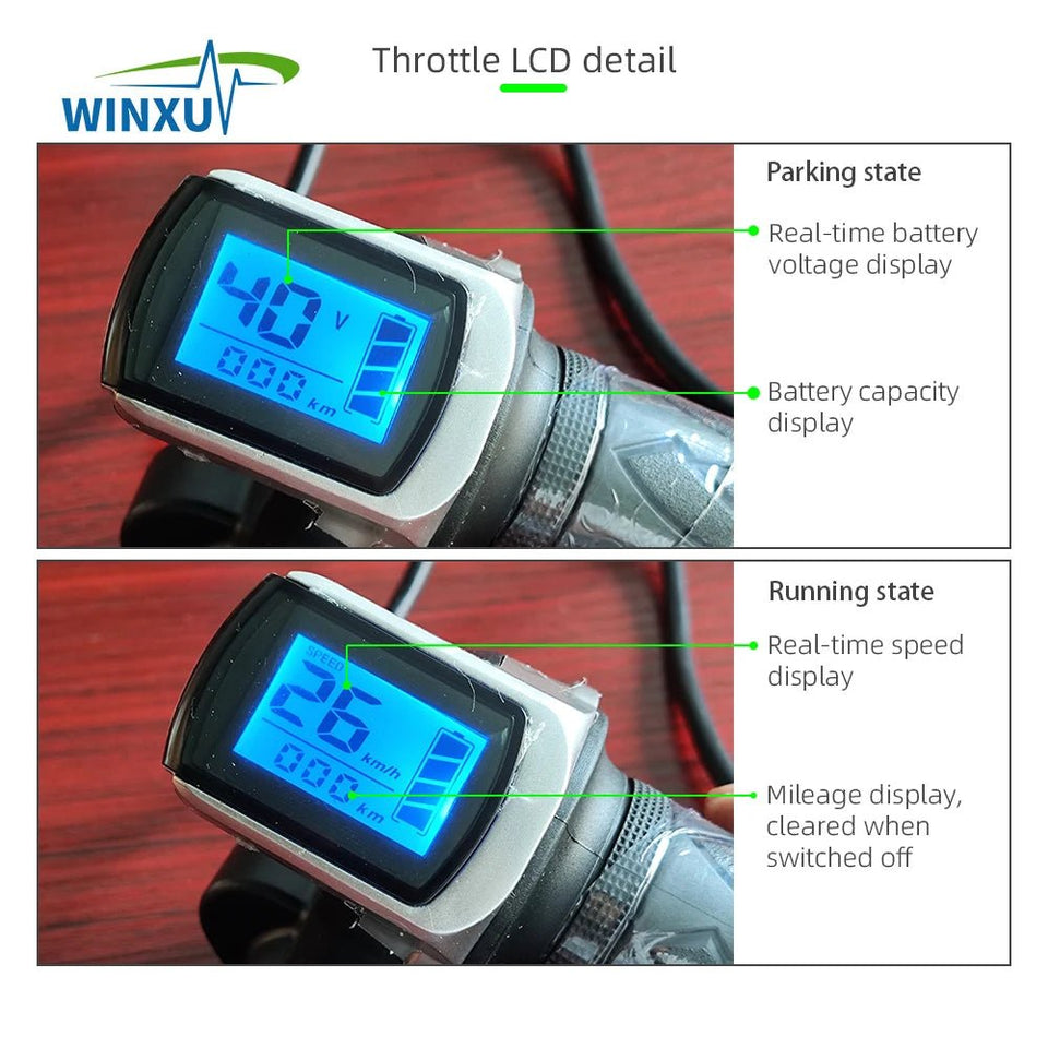 36V 48V 800W 35A Electric Scooter Brushless Motor Universal Controller LCD Speed Display Throttle Kit for Motorcycle Bicycle AXSSIBLZ