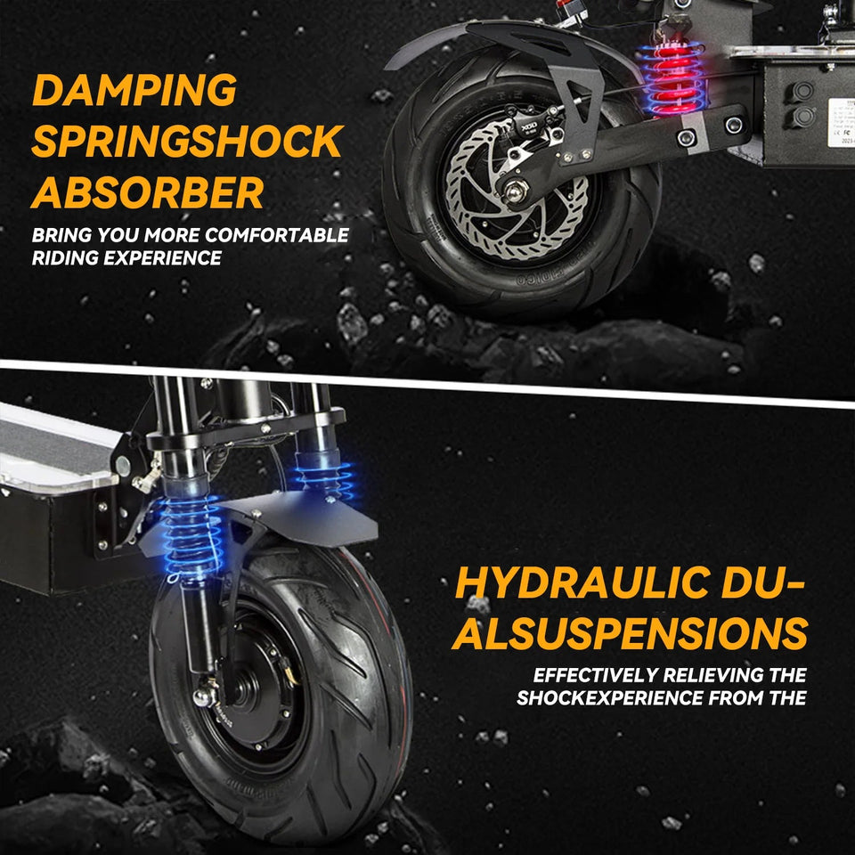 8000W dual drive off-road electric scooter, 60V50AH, 80KM/h and 100km range, hydraulic shock absorber 13 inch off-road wheels AXSSIBLZ