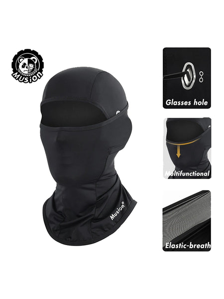 Musion Cycling Helmet Balaclava with Glasses Hole Motorcycle Full Face Mask Sun Protection Ice Silk Biker Headgear Breathable fo AXSSIBLZ