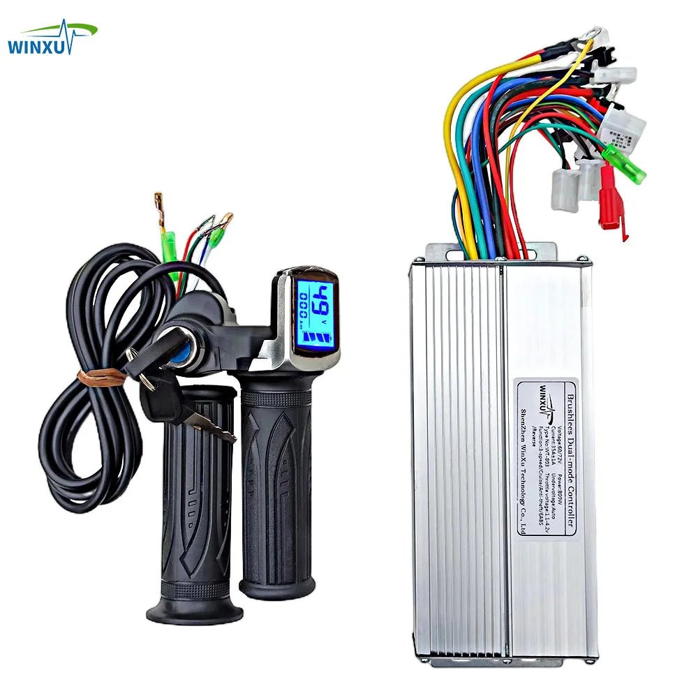 36V 48V 800W 35A Electric Scooter Brushless Motor Universal Controller LCD Speed Display Throttle Kit for Motorcycle Bicycle AXSSIBLZ