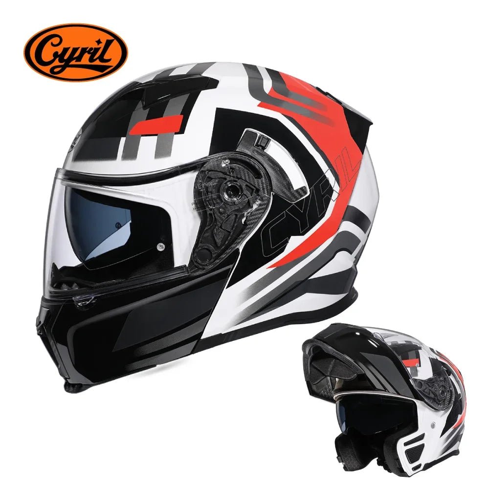 Motorcycle Helmet Dual Visor Modular Flip up Full Face Helmet for Adult Men and Women DOT ECE Approved AXSSIBLZ