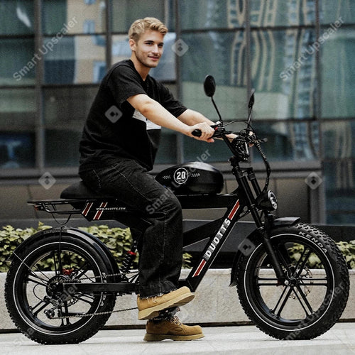 Electric Motorcycle Adults 750Watt 52V27AH Lithium Battery Electric Bikes Full Suspension Hydraulic Brake 20*4 Fat Tire Bicycle AXSSIBLZ