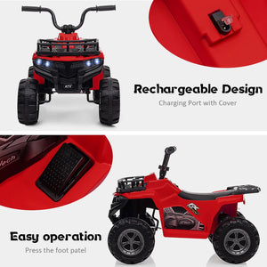 12V Kids Ride On Electric ATV, Ride Car Toy with Bluetooth Audio,High/Low Speed, LED Headlights, Battery Indicator & Radio AXSSIBLZ