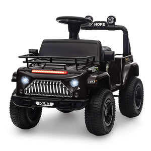 6V Ride On Car Battery Powered Electric Car for Kids with LED Light FM Horn Rear Storage Riding 4 Wheels Toy for Aged 3-6 Years AXSSIBLZ
