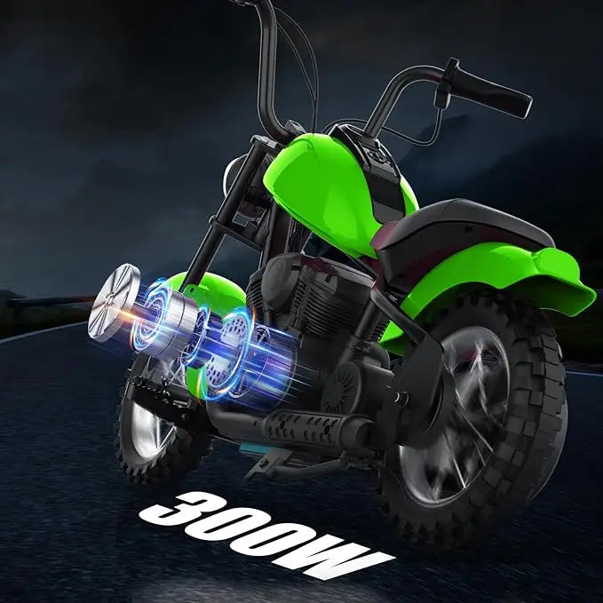 Electric Motorcycle for Kids, 24V 250W Kids Electric Dirt Bike Two Speed Max Up to 14MPH & 60 Minutes Continuous with Led Lights AXSSIBLZ