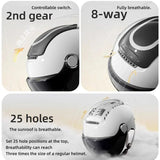 BIBEE Electric Motorcycle Helmet Summer Breathable Electric Bike Open Face Helmet Men Women Dual Lenses Jet Scooter Half Helmets AXSSIBLZ