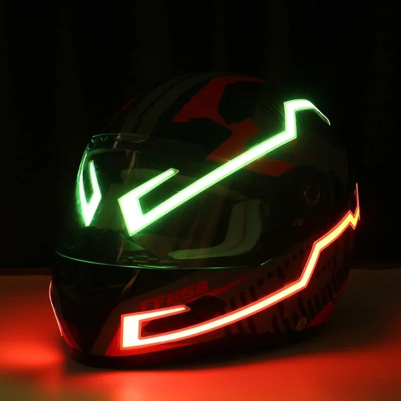 Cycling Motorcycle Helmet LED Cold Light Self-adhesive Reflective Luminous Sticker Strip Modified Waterproof Decoration AXSSIBLZ