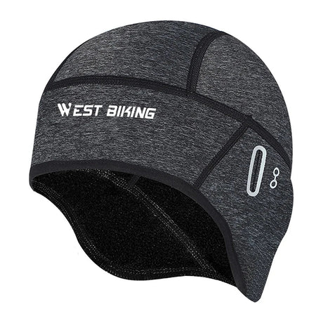 WEST BIKING Winter Fleece Cycling Cap Windproof Thermal Skull Cap Helmet Liner Running Skiing Motocycle Riding Men MTB Bike Hat AXSSIBLZ
