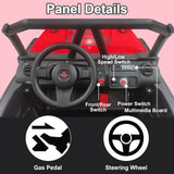 24V 5AH 2 Seater Power Wheels 4WD Kids' Electric Vehicles UTV Ride On Car for Kids, Spring Absorber, Wireless Bluetooth (Red) AXSSIBLZ