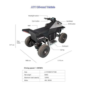 800W Kids Electric ATV, 4-Wheel Off-Road Quad, Children’s Electric Dirt Bike, Youth Beach Sand Buggy for Ages 8-12 AXSSIBLZ