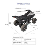 800W Kids Electric ATV, 4-Wheel Off-Road Quad, Children’s Electric Dirt Bike, Youth Beach Sand Buggy for Ages 8-12 AXSSIBLZ