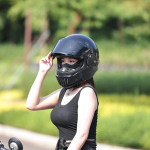 Motorcycle helmets for men and women, retro full helmets, electric motorcycles, seasonal blue trend, winter motorcycle running h AXSSIBLZ