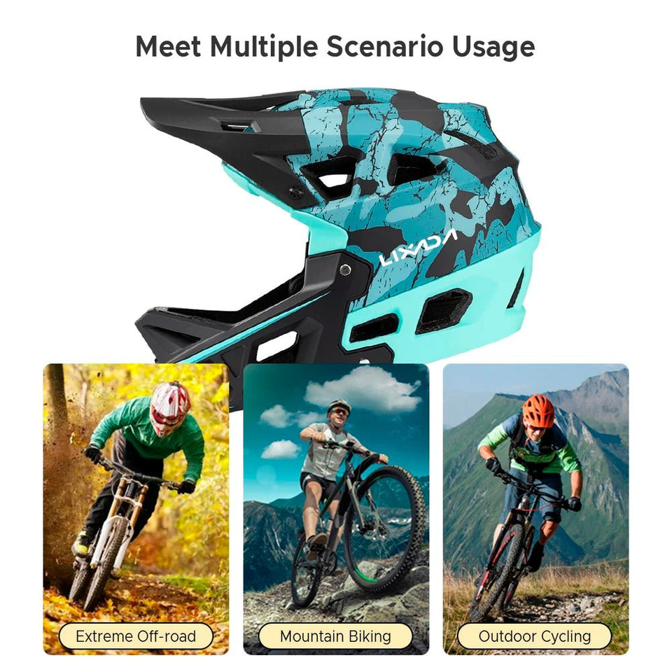 Full Face Mountain Bike Helmet Adult Racing Downhill MTB Helmet for Mountain Bike AXSSIBLZ