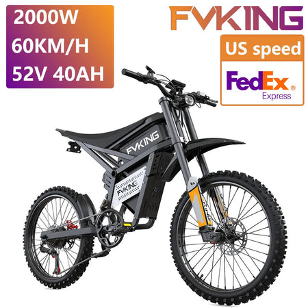 FVKINGE6 off-road electric bicycle 25 inch tires 52V40AH electric motorcycle peak 2900W motor 60KM/H AXSSIBLZ
