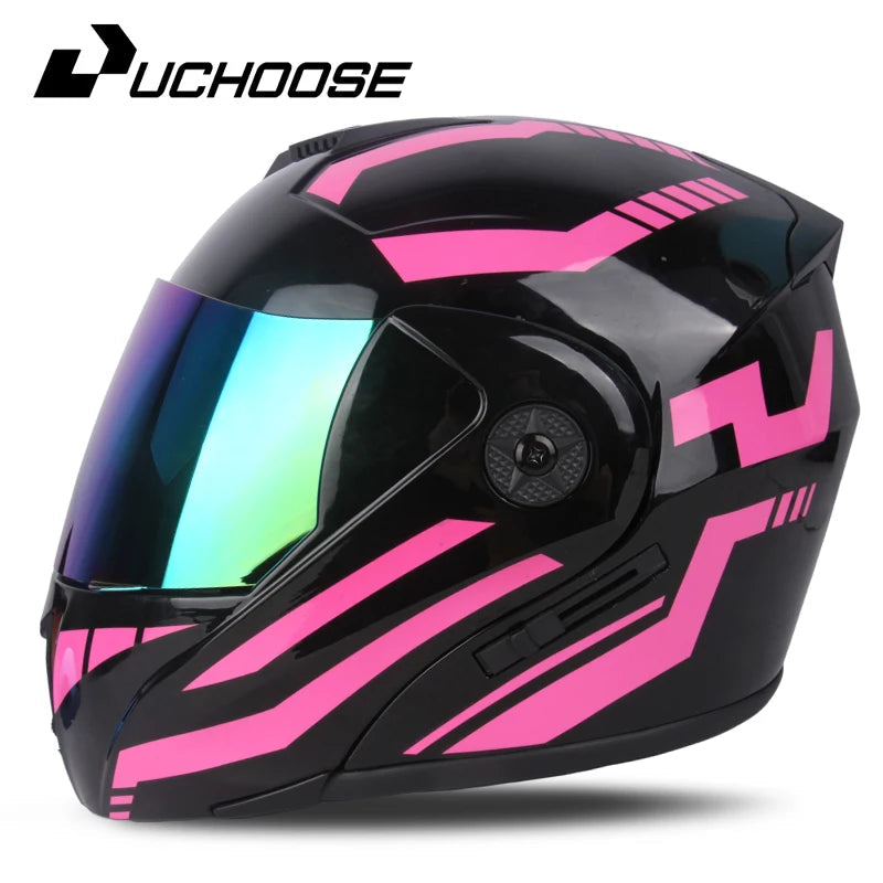 Flip-Up Motorcycle Helmet – Dual Lenses, Full Face Protection, Ideal for Riding & Motocross AXSSIBLZ